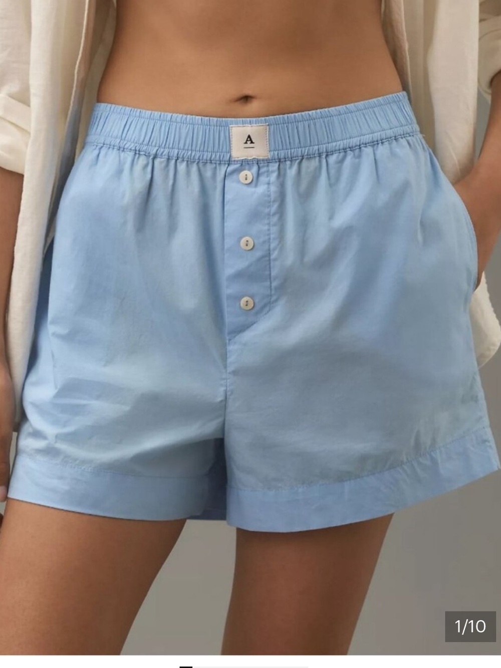 Anthropologie Light Blue Athletic Boxer-Style Shorts